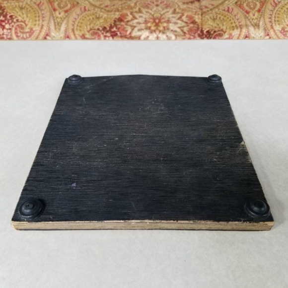 Orange Flower Ceramic and Wood Trivet - Picture 8 of 10